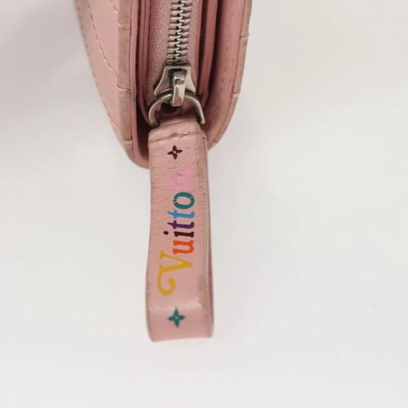 LOUIS VUITTON New Wave Zipto Compact Wallet Leather Pink M63791 LV Auth - Picture 10 of 13